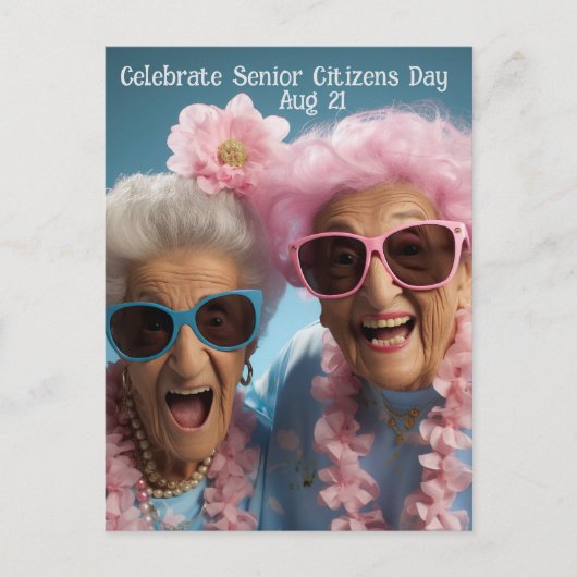 Carte Postale Célébrer la Journée des seniors (Devant)