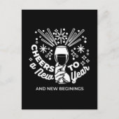 Carte Postale Célébrer les nouveaux débuts Vin Verre Illustratio (Devant)