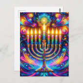 Carte Postale Célébrer l'esprit d'Hanoukka (Devant / Derrière)