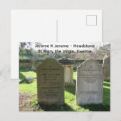 Carte Postale Célèbres auteurs Jérôme K Jérôme Headstone, (Devant / Derrière)
