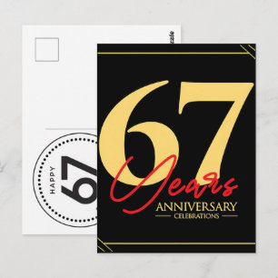 Carte Postale Célébrez 67 Ans : Grand-père Grand-mère Anniversai