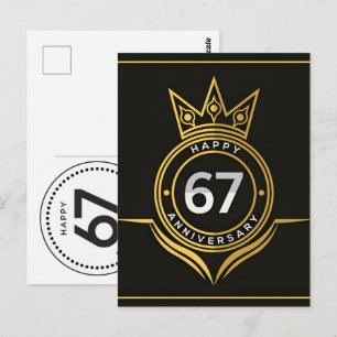 Carte Postale Célébrez 67 Ans : Grand-père Grand-mère Anniversai