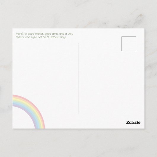 Carte Postale Célébrez la Saint Patrick avec un chat chanceux (Dos)