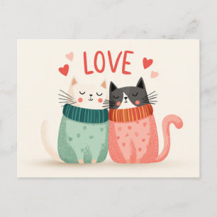 Carte Postale Célébrez l'amour avec deux chatons mignons