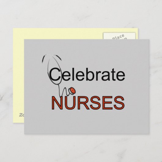 Carte Postale Célébrez les T-shirts et cadeaux des infirmières (Devant / Derrière)