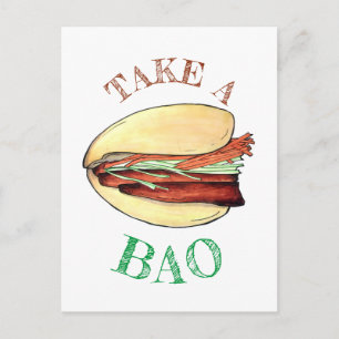 Carte Postale CÉLÉBREZ UN BAO Bun de porc au ventre Celebration