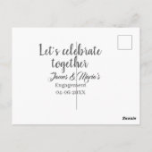 Carte Postale Célébrons ensemble la fête de fiançailles nom date (Dos)
