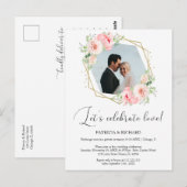 Carte Postale Célébrons l'amour Mariage intime Réception (Devant / Derrière)