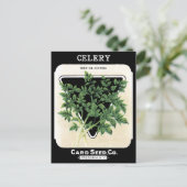 Carte Postale Célery Seed Packet vert Black Vegetable Garden (Debout devant)