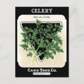 Carte Postale Célery Seed Packet vert Black Vegetable Garden (Devant)