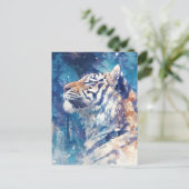 Carte Postale Celestial Tiger in Winter Starry Forest (Debout devant)