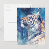 Carte Postale Celestial Tiger in Winter Starry Forest (Devant / Derrière)