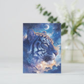 Carte Postale Celestial Tiger Portrait in Midnight Clouds (Debout devant)