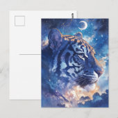 Carte Postale Celestial Tiger Portrait in Midnight Clouds (Devant / Derrière)