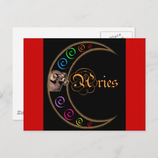 Carte Postale Célestrial Moon Aries (Devant / Derrière)