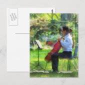 Carte Postale Cellist dans le jardin (Devant / Derrière)
