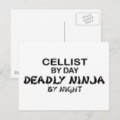 Carte Postale Cellist Deadure Ninja par nuit (Devant / Derrière)