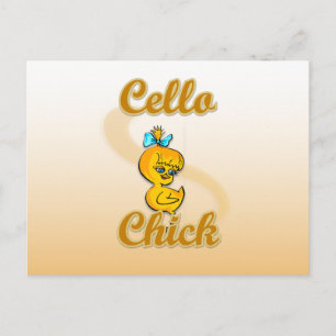 Carte Postale Cello Chick