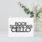 Carte Postale Cello ciseaux roches (Debout devant)