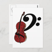 Carte Postale Cello Clef (Devant / Derrière)