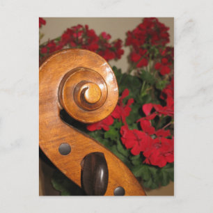 Carte postale Cello Scroll Flowers