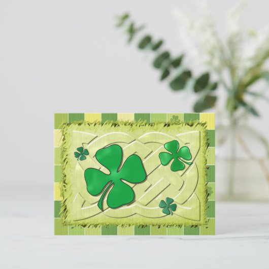 Carte Postale Celtic Clover Irish 3D (Debout devant)