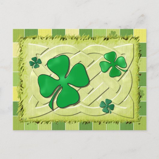 Carte Postale Celtic Clover Irish 3D (Devant)
