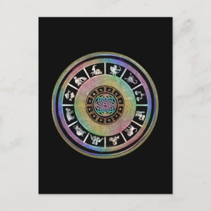 Carte Postale Celtic Rainbow Zodiac Mandala