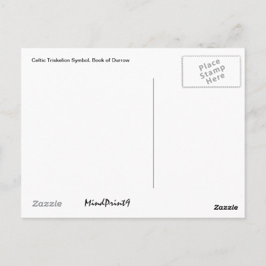 Carte Postale Celtic Triskele (Dos)