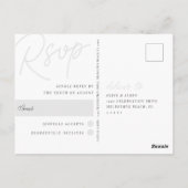 Carte Postale Cendre | Script Watermark RSVP (Dos)