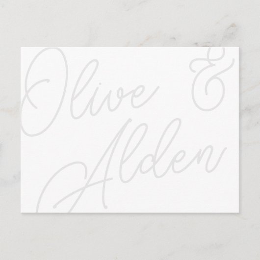 Carte Postale Cendre | Script Watermark RSVP (Devant)