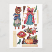Carte Postale Cendrillon, Poupée en papier, Louis Wain (Devant)