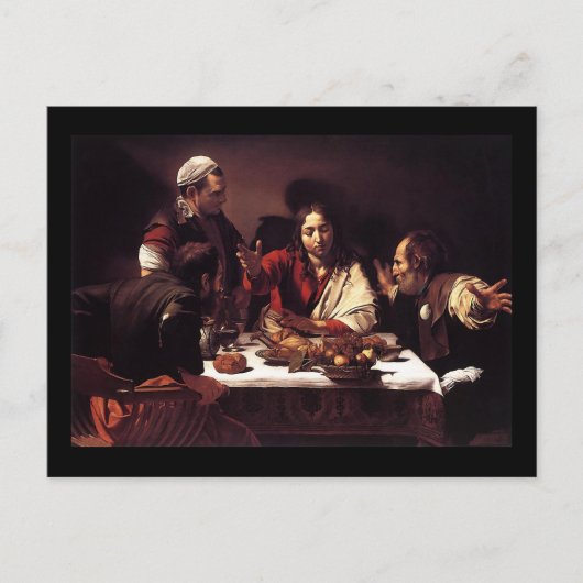 Carte Postale Cène Caravaggio À Emmaüs (Devant)