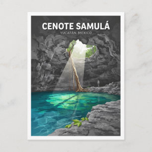Carte Postale Cenote Samulá Dzitnup Mexique Cadeau