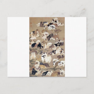 Carte Postale Cent chiens par Ito Jakuchu