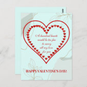 Carte Postale Cent Coeurs, Saint Valentin (Devant / Derrière)