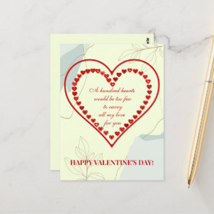 Carte Postale Cent Coeurs, Saint Valentin