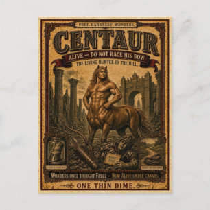 Carte Postale Centaure, Monstre de Cirque Vintage