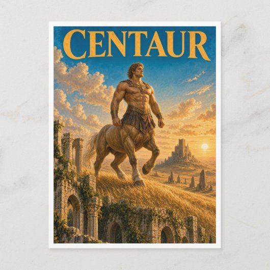 Carte Postale Centaure, Monstre de Fantasy Gothique (Devant)