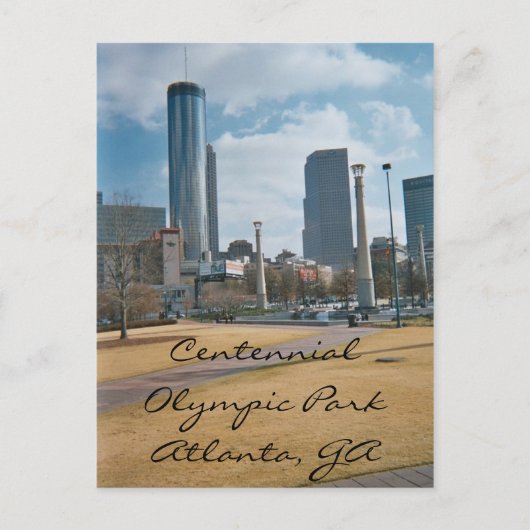 Carte Postale Centennial Park et le centre-ville d'Atlanta (Devant)