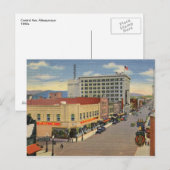 Carte Postale Central Ave, Albuquerque Vintage (Devant / Derrière)