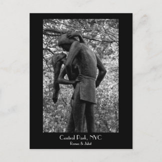Carte Postale Central Park Automne : Romeo & Juliet Statue 01 B&