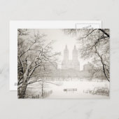 Carte Postale Central Park - Belle neige d'hiver (Devant / Derrière)