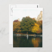 Carte Postale Central Park Boat Pond à l'automne (Devant / Derrière)