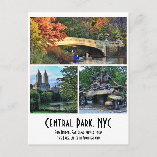 Carte Postale Central Park : Bow Bridge, San Remo, Alice in W... (Devant)
