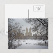 Carte Postale Central Park dans la neige, New York City (Devant / Derrière)