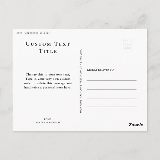 Carte Postale Central Park New York City Bancs Vert Automne (Dos)