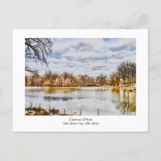 Carte Postale Central Park New York City Watercolor Peinture