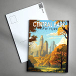 Carte Postale Central Park New York Travel Art Vintage<br><div class="desc">Image vectorielle de Central Park. Central Park est un parc urbain entre les quartiers Upper West Side et Upper East Side de Manhattan à New York qui a été le premier parc paysager aux États-Unis.</div>