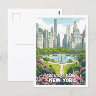 Carte Postale Central Park New York USA Vintage voyage Place